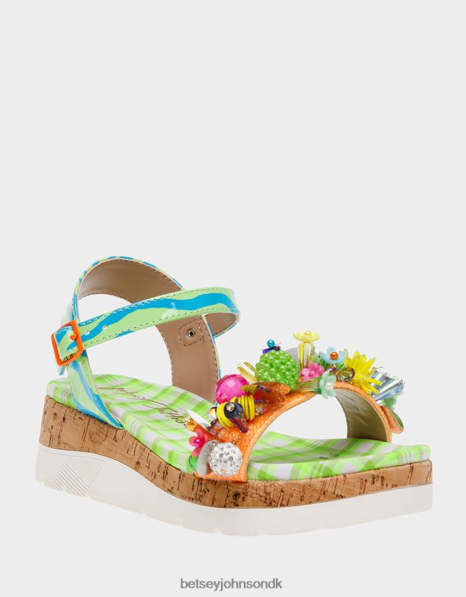 åben grøn multi sko FT2T22180 børn Betsey Johnson