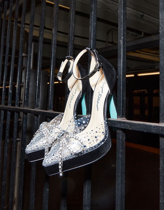 cher sort satin sko FT2T2285 Kvinder Betsey Johnson