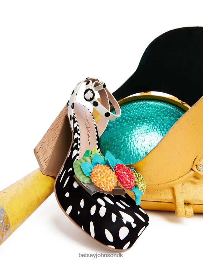 sprite sort hvid sko FT2T22105 Kvinder Betsey Johnson