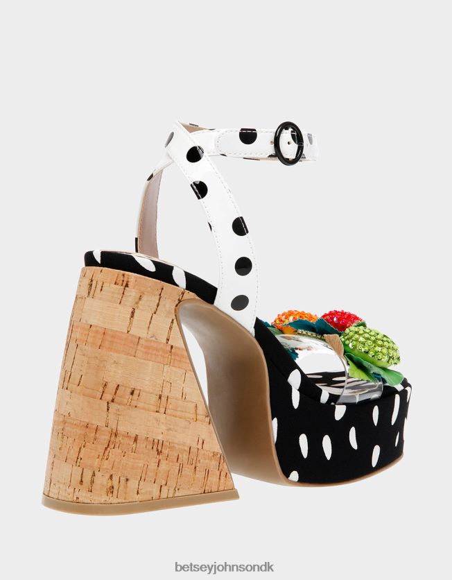 sprite sort hvid sko FT2T22105 Kvinder Betsey Johnson