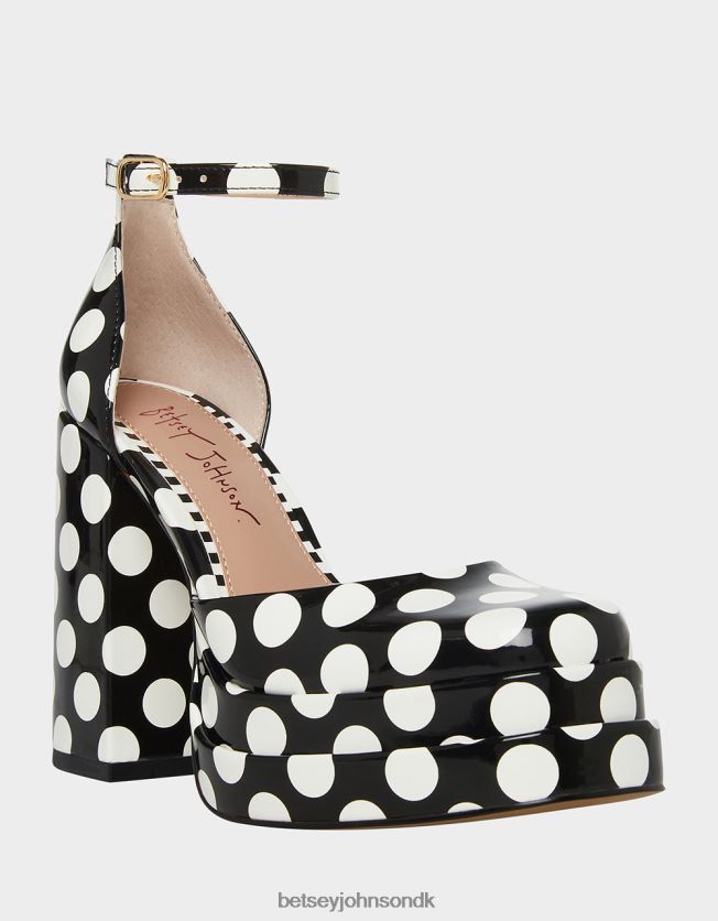 tudeagtig sort polka prik sko FT2T2272 Kvinder Betsey Johnson