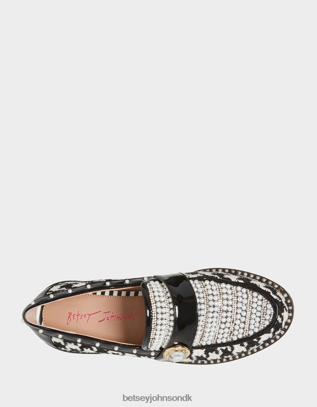 mariam sort hvid sko FT2T22118 Kvinder Betsey Johnson