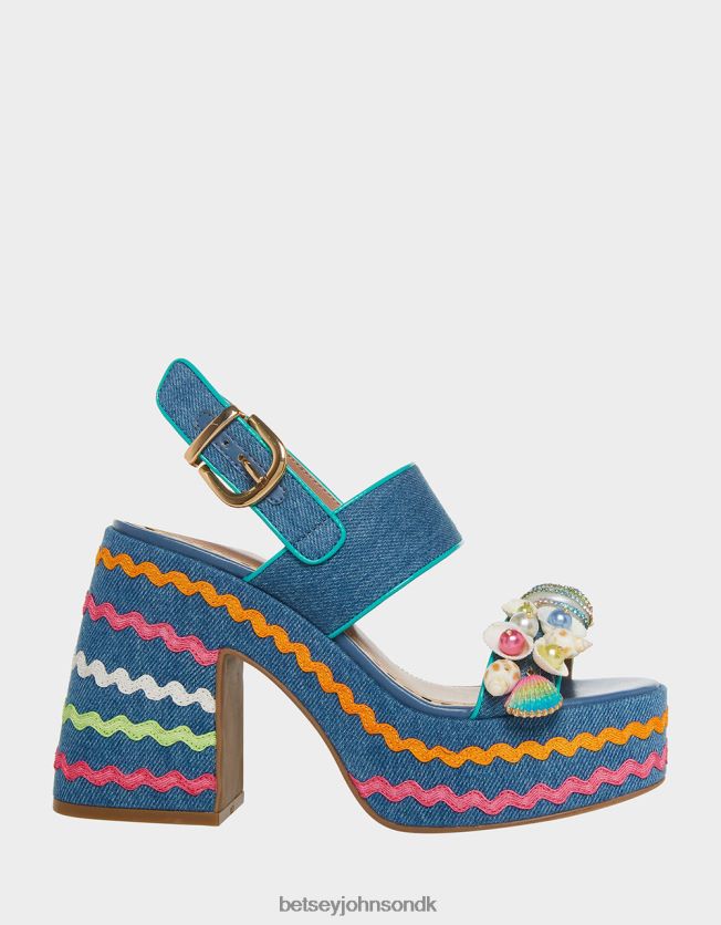Shellie denim multi sko FT2T2288 Kvinder Betsey Johnson