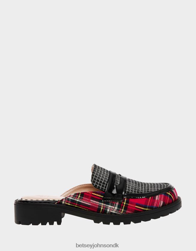 ronin rød plaid sko FT2T2231 Kvinder Betsey Johnson