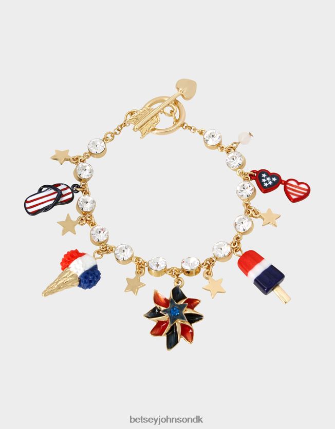4. juli charm armbånd rød/hvid/blå smykker FT2T22361 Kvinder Betsey Johnson