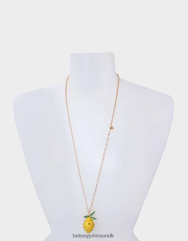 citron dråbe lang vedhæng halskæde gul smykker FT2T22342 Kvinder Betsey Johnson