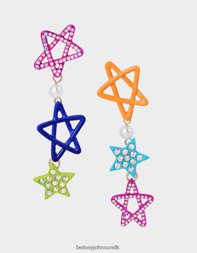 kidult kitsch star mismatch lineære øreringe multi smykker FT2T22364 Kvinder Betsey Johnson