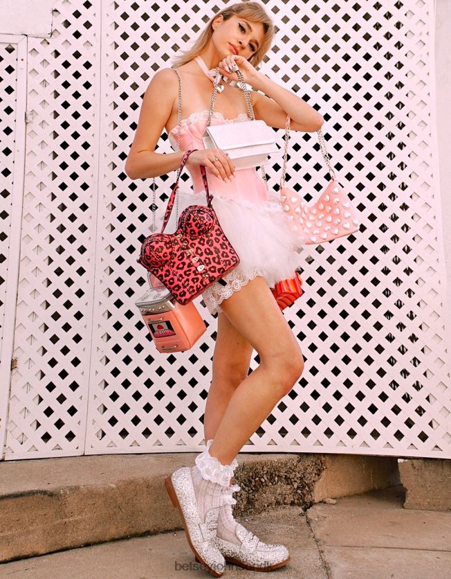 kitsch af korsetter elsker crossbody sort/pink tilbehør FT2T22219 Kvinder Betsey Johnson