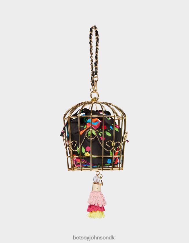 kitsch fugl er ordet cage dancer wristlet black multi tilbehør FT2T22230 Kvinder Betsey Johnson