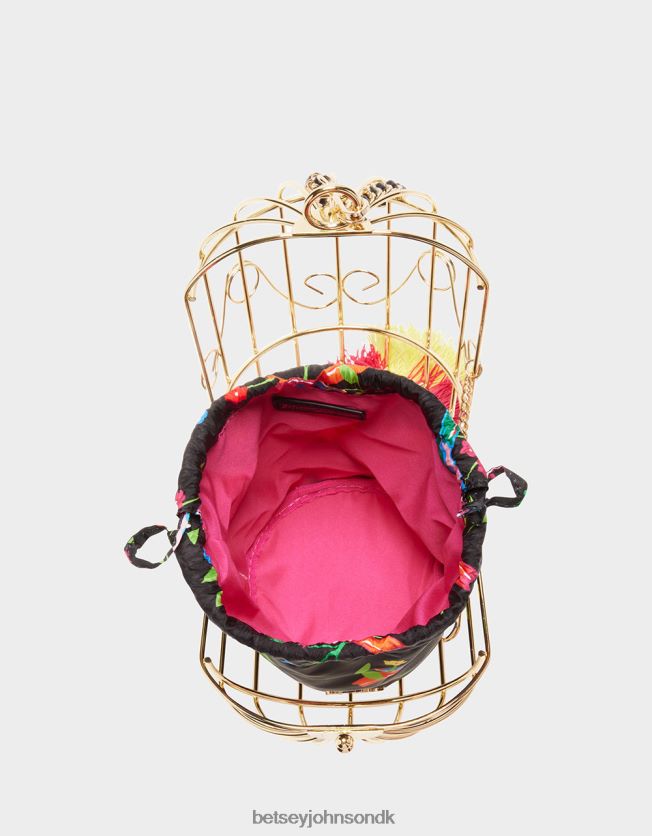 kitsch fugl er ordet cage dancer wristlet black multi tilbehør FT2T22230 Kvinder Betsey Johnson