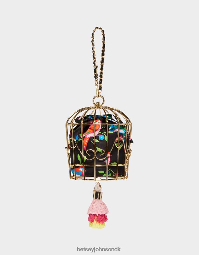 kitsch fugl er ordet cage dancer wristlet black multi tilbehør FT2T22230 Kvinder Betsey Johnson