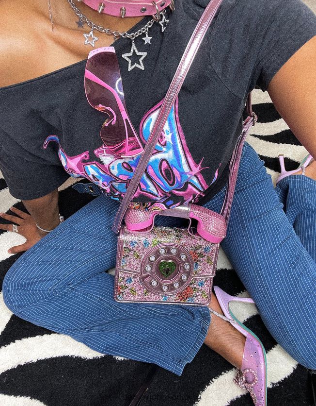 kitsch giv mig en ringetelefontaske lyserød tilbehør FT2T22208 Kvinder Betsey Johnson