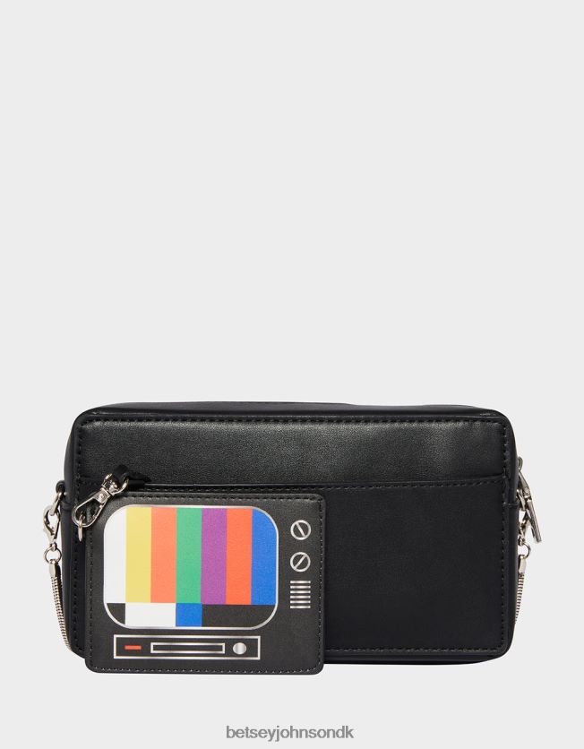 kitsch være venlig tilbagespole vhs crossbody sort tilbehør FT2T22223 Kvinder Betsey Johnson
