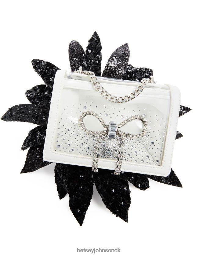klar cabriolet taske med rhinestone sløjfe hvid tilbehør FT2T22225 Kvinder Betsey Johnson
