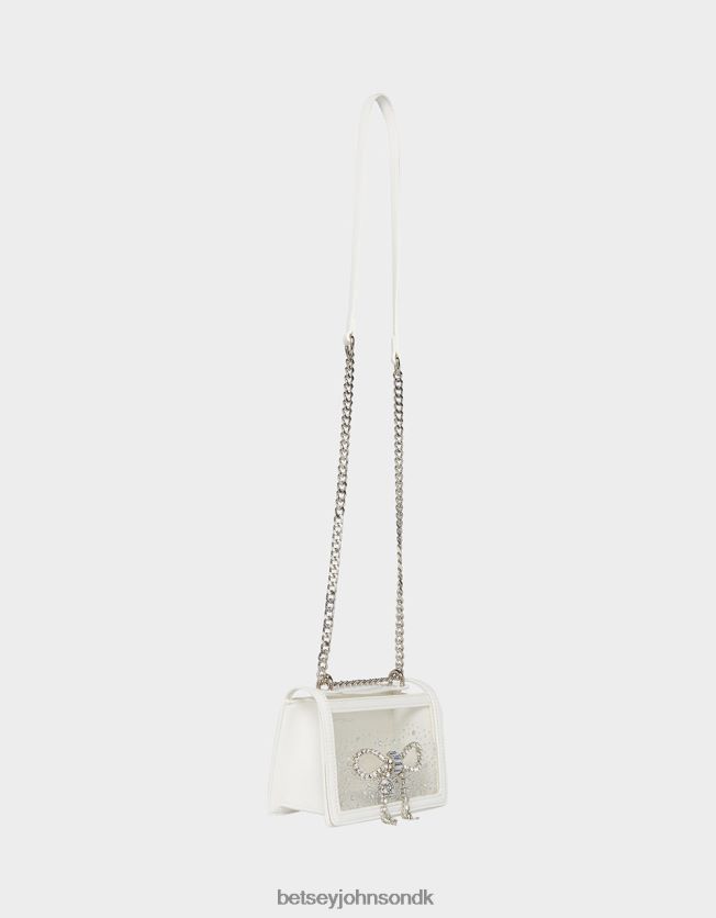 klar cabriolet taske med rhinestone sløjfe hvid tilbehør FT2T22225 Kvinder Betsey Johnson