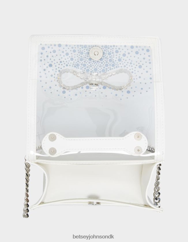 klar cabriolet taske med rhinestone sløjfe hvid tilbehør FT2T22225 Kvinder Betsey Johnson