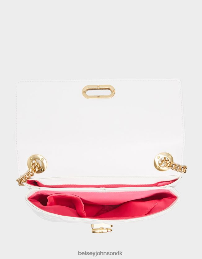 skull n hearts flap taske hvid tilbehør FT2T22228 Kvinder Betsey Johnson