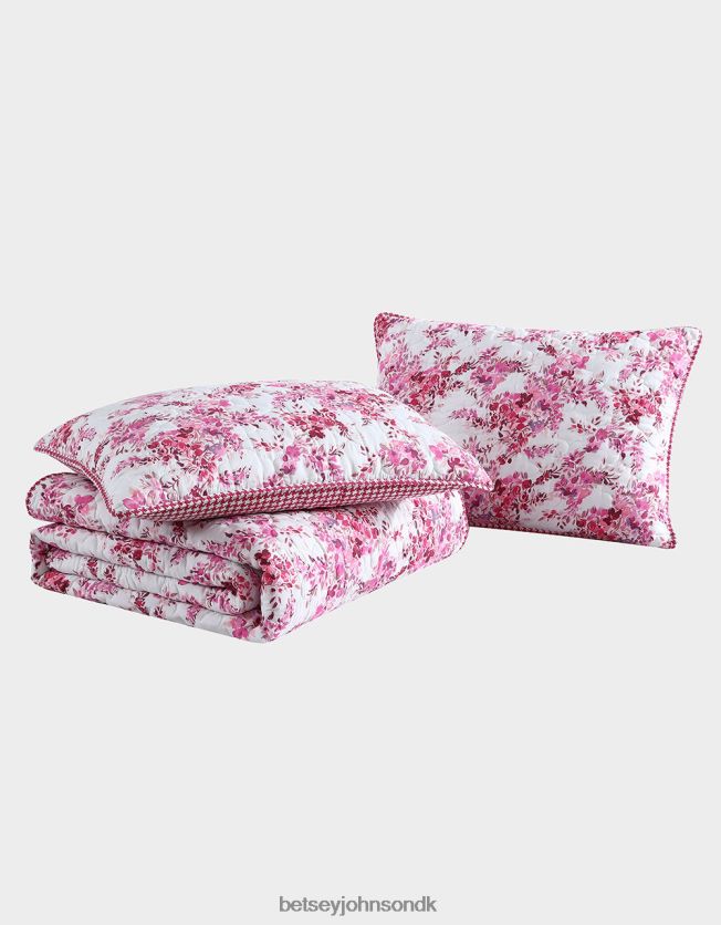 floral vingård tvilling quilt sham sæt lyserød tilbehør FT2T22418 unisex Betsey Johnson