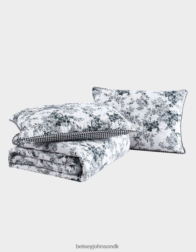 floral vingård tvilling quilt sham sæt sort tilbehør FT2T22414 unisex Betsey Johnson