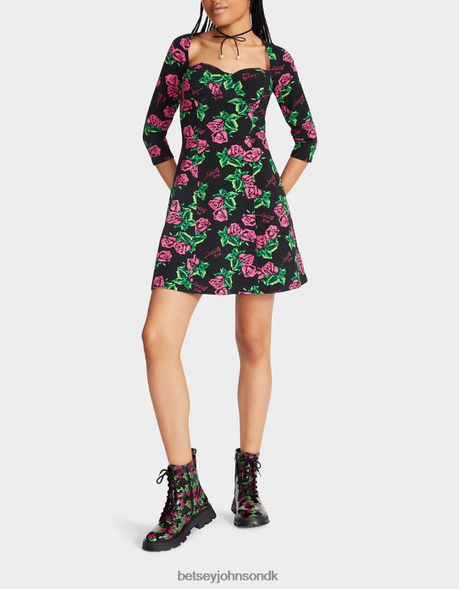 80th bash korset raglan kjole roser tøj FT2T22290 Kvinder Betsey Johnson