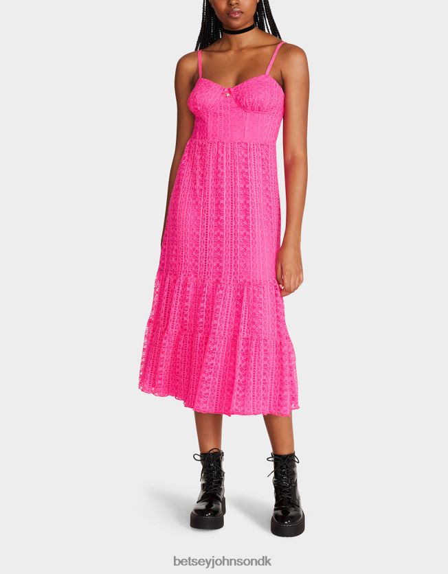 ava korset midikjole lyserød tøj FT2T22285 Kvinder Betsey Johnson