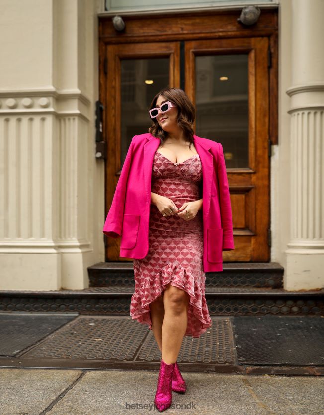 burnout midikjole i fløjlshjerte lyserød tøj FT2T22308 Kvinder Betsey Johnson