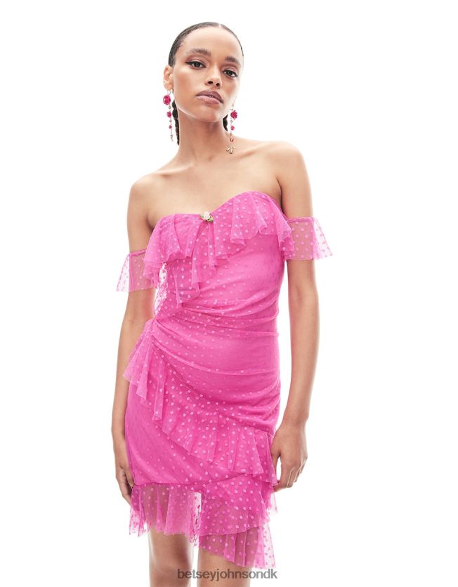 der passer rundt om stropløs minikjole lyserød tøj FT2T22279 Kvinder Betsey Johnson