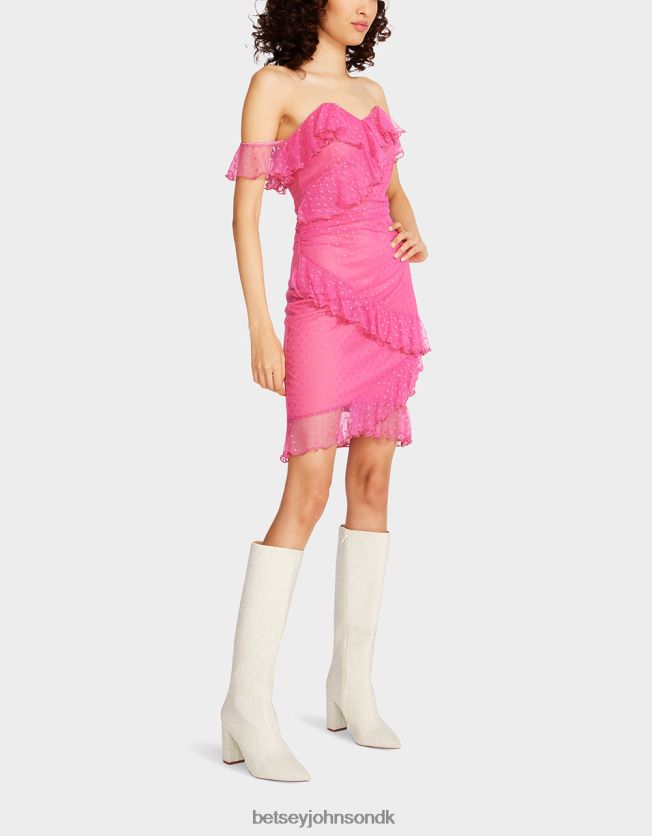 der passer rundt om stropløs minikjole lyserød tøj FT2T22279 Kvinder Betsey Johnson