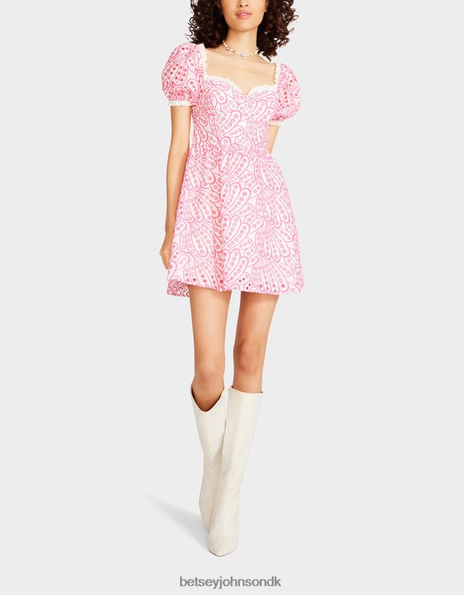 eyelet korset minikjole lyserød tøj FT2T22271 Kvinder Betsey Johnson