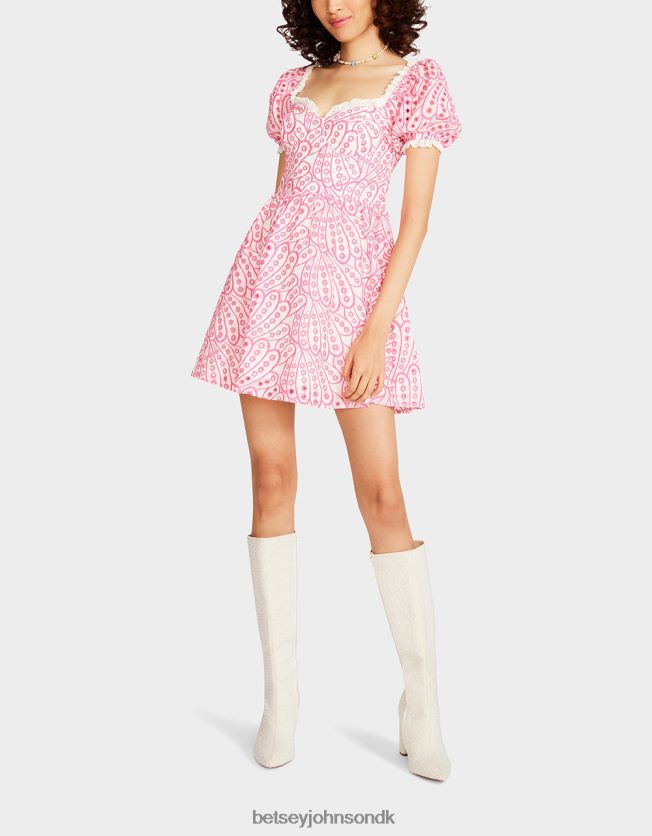 eyelet korset minikjole lyserød tøj FT2T22271 Kvinder Betsey Johnson