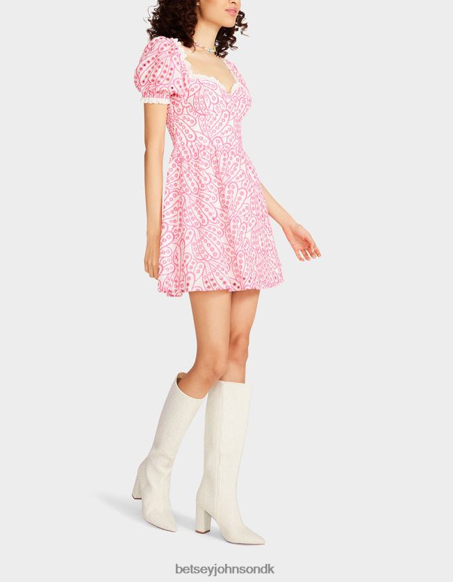 eyelet korset minikjole lyserød tøj FT2T22271 Kvinder Betsey Johnson