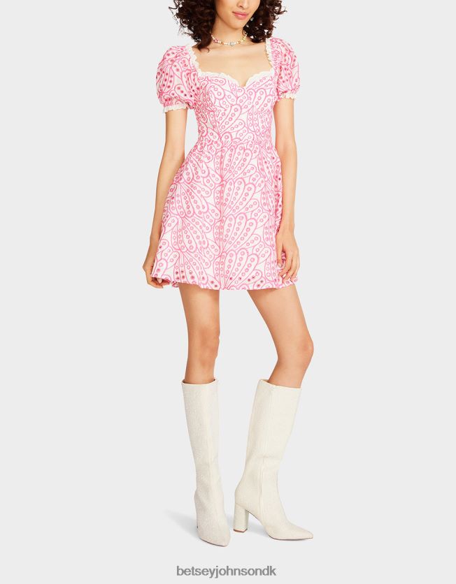 eyelet korset minikjole lyserød tøj FT2T22271 Kvinder Betsey Johnson