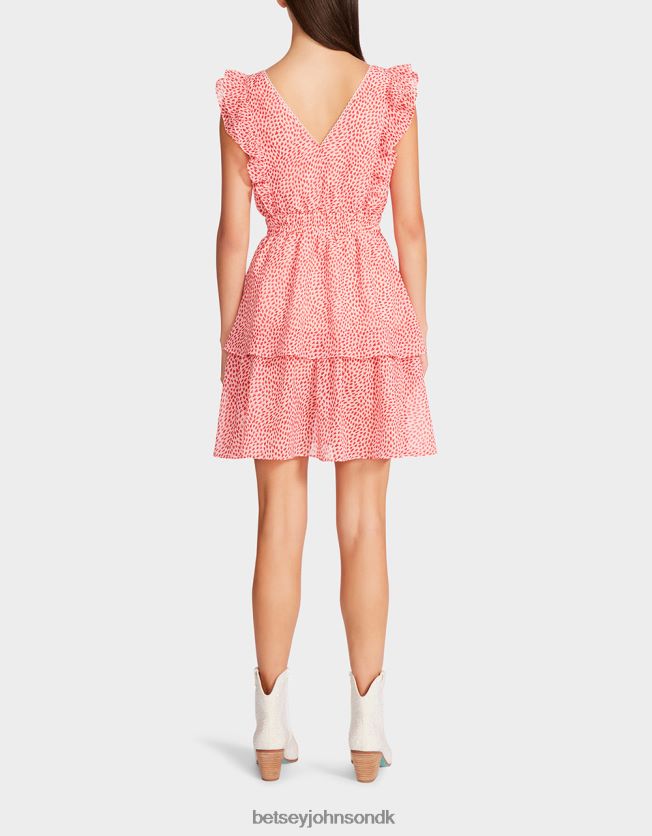 queen of hearts chiffon mini kjole lyserød tøj FT2T22293 Kvinder Betsey Johnson