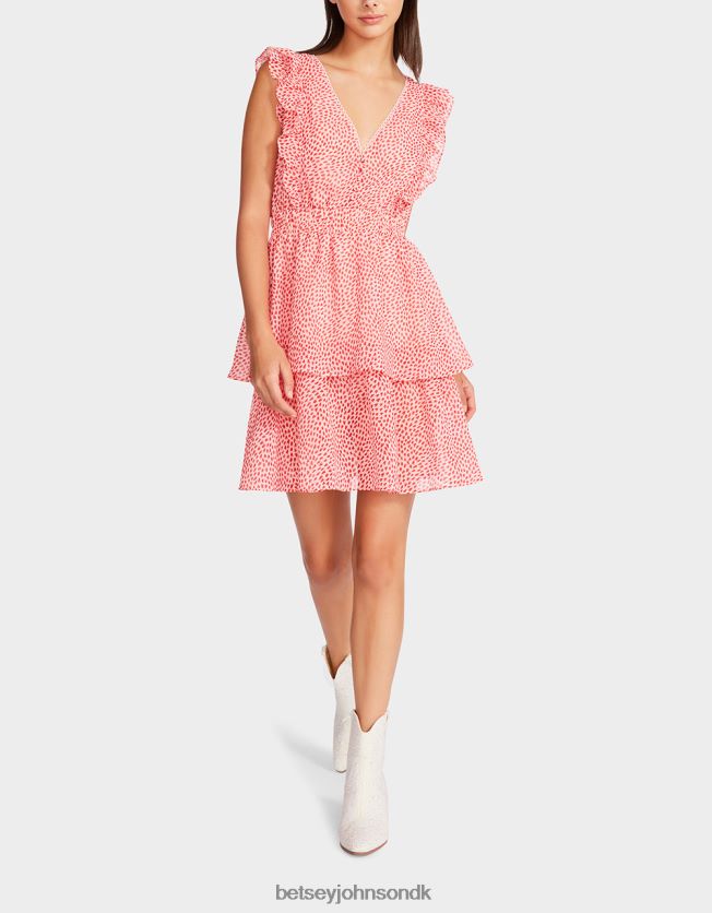 queen of hearts chiffon mini kjole lyserød tøj FT2T22293 Kvinder Betsey Johnson