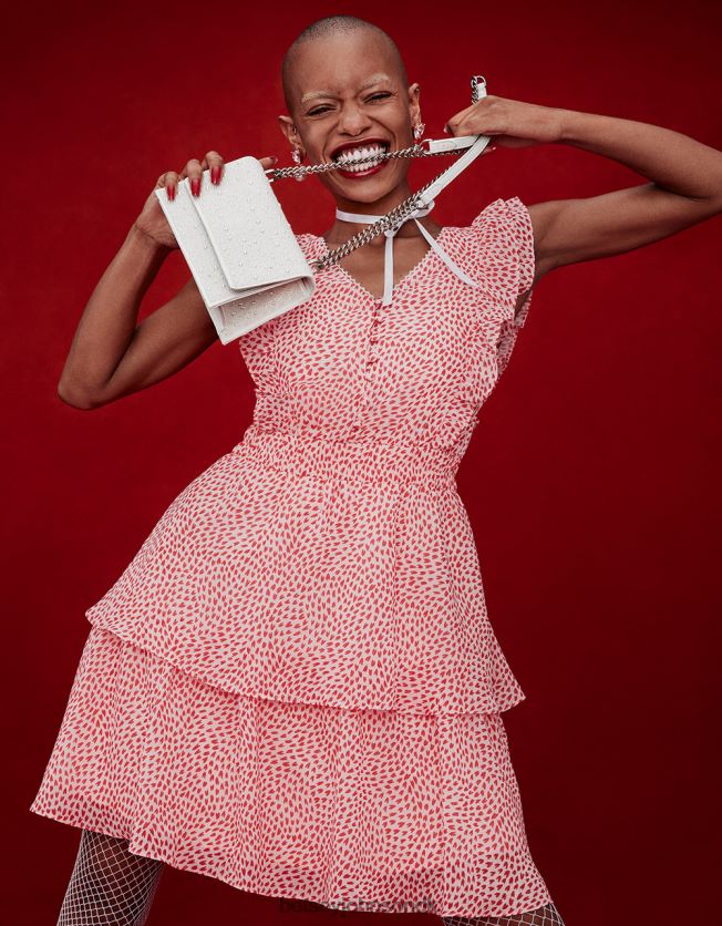 queen of hearts chiffon mini kjole lyserød tøj FT2T22293 Kvinder Betsey Johnson