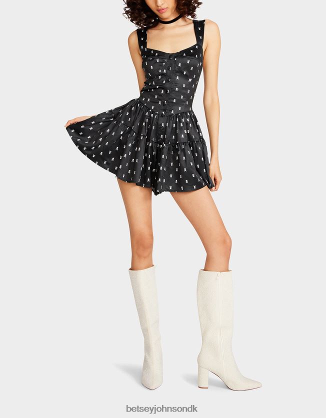 skulltastic romper sort tøj FT2T22277 Kvinder Betsey Johnson