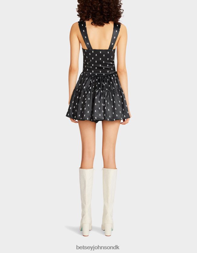 skulltastic romper sort tøj FT2T22277 Kvinder Betsey Johnson