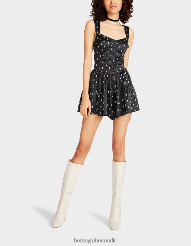 skulltastic romper sort tøj FT2T22277 Kvinder Betsey Johnson
