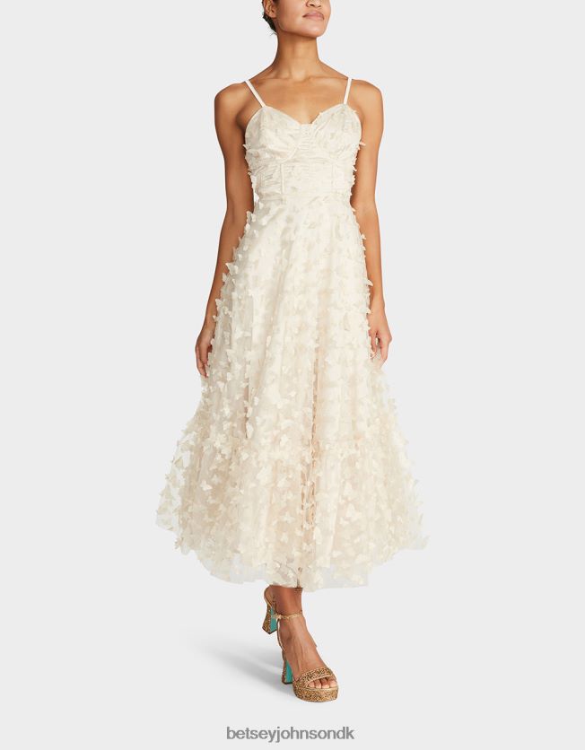 smuk sommerfugl maxi kjole fløde tøj FT2T22273 Kvinder Betsey Johnson