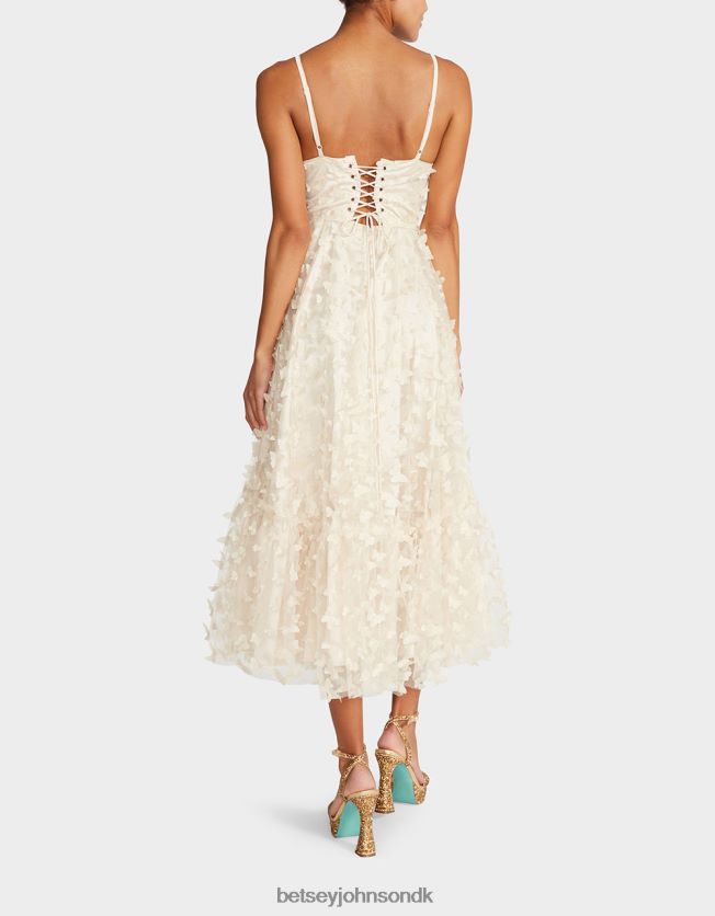 smuk sommerfugl maxi kjole fløde tøj FT2T22273 Kvinder Betsey Johnson