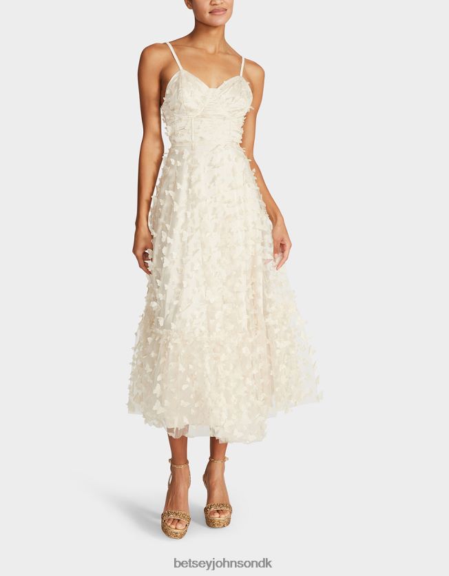 smuk sommerfugl maxi kjole fløde tøj FT2T22273 Kvinder Betsey Johnson