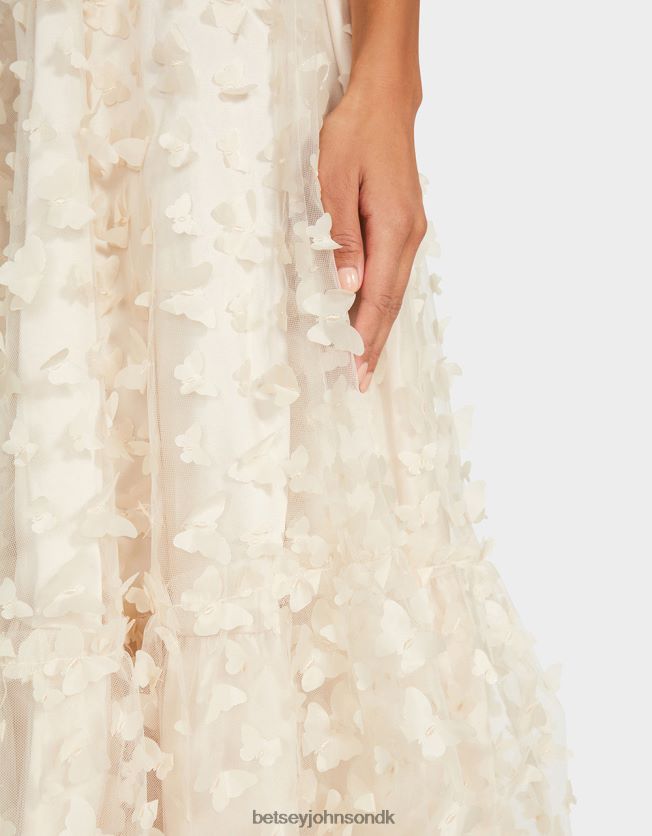 smuk sommerfugl maxi kjole fløde tøj FT2T22273 Kvinder Betsey Johnson