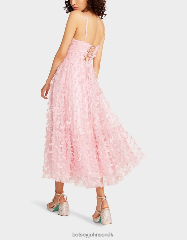 smuk sommerfugl maxi kjole lyserød tøj FT2T22268 Kvinder Betsey Johnson