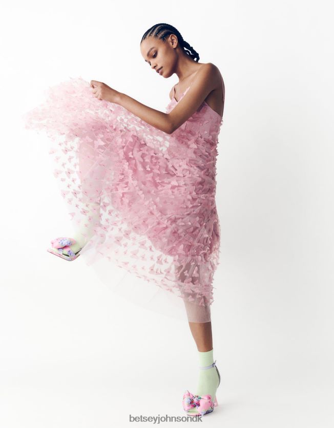 smuk sommerfugl maxi kjole lyserød tøj FT2T22268 Kvinder Betsey Johnson