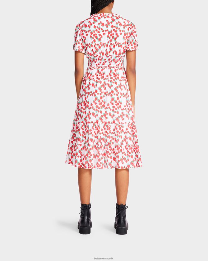 strawberry fields voile midikjole i bomuld hvid tøj FT2T22302 Kvinder Betsey Johnson