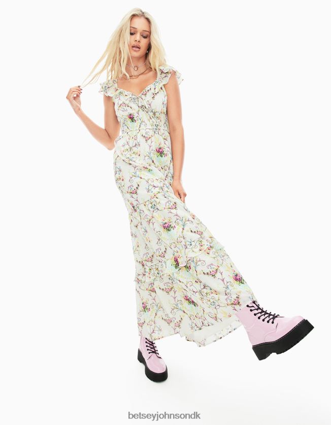 vine og spise maxi kjole hvid tøj FT2T22280 Kvinder Betsey Johnson