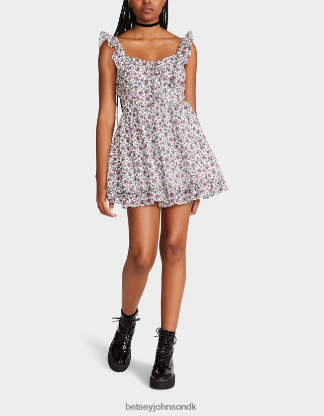 vintage ditsy blomstret minikjole hvid multi tøj FT2T22300 Kvinder Betsey Johnson