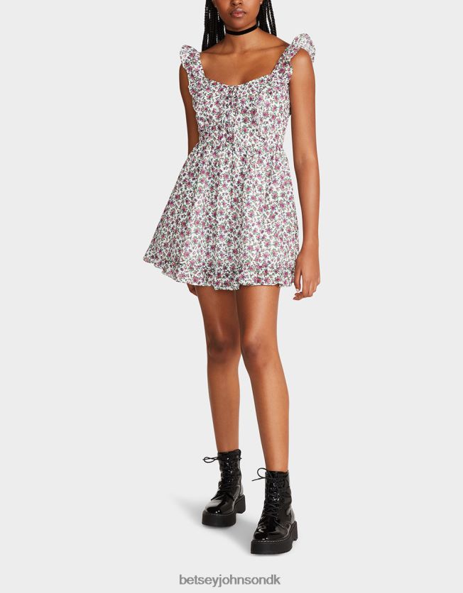 vintage ditsy blomstret minikjole hvid multi tøj FT2T22300 Kvinder Betsey Johnson