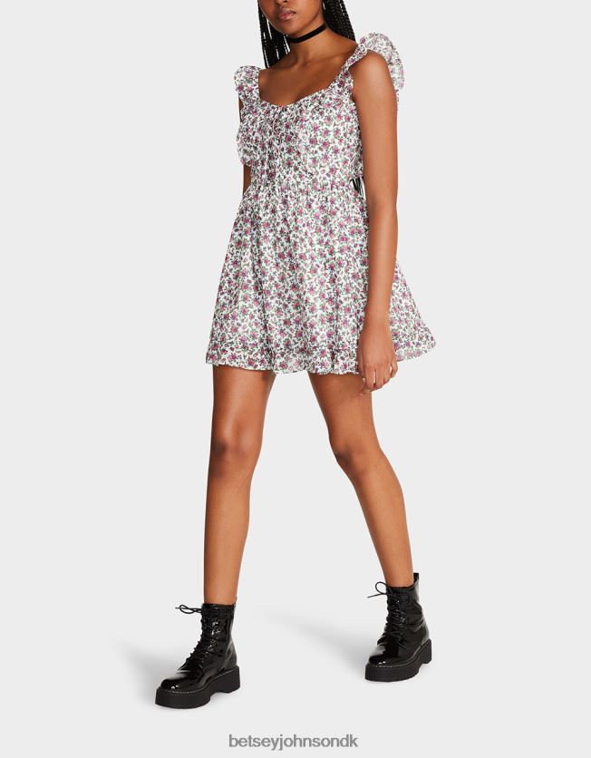 vintage ditsy blomstret minikjole hvid multi tøj FT2T22300 Kvinder Betsey Johnson