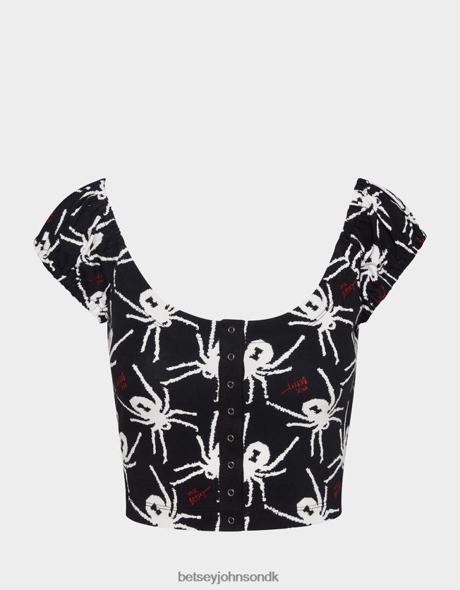 80. bash cropped pufærm top sort hvid tøj FT2T22291 Kvinder Betsey Johnson